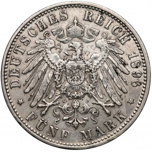 Niemcy, Bayern, 5 marek 1896-D - rzadki rocznik