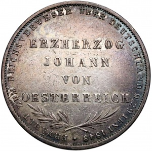 Niemcy, Frankfurt, 2 guldeny pamiątkowe 1848 - Arcyksiąże Jan Habsburg