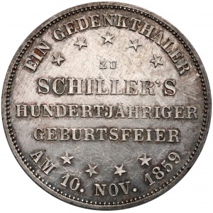 Niemcy, Frankfurt, Talar pamiątkowy 1859 - Schiller