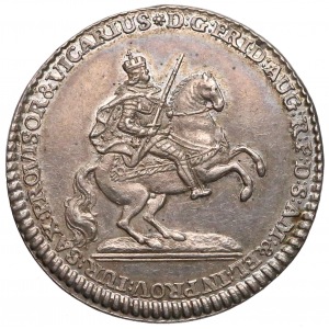 August III Sas, Grosz wikariacki 1745 - odbitka dukata w srebrze