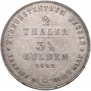 Niemcy, Hessen-Kassel, 2 talary = 3 i 1/2 guldena 1842