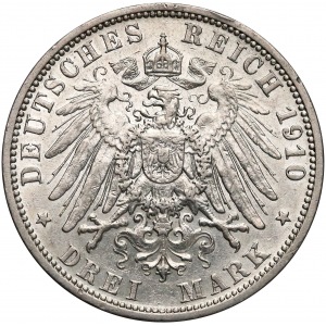 Niemcy, Hessen-Darmstadt, 3 marki 1910-A