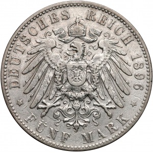 Niemcy, Hamburg, 5 marek 1896-J - rzadki rok