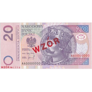 20 zł 1994 AA 0000000 - WZÓR Nr 1770