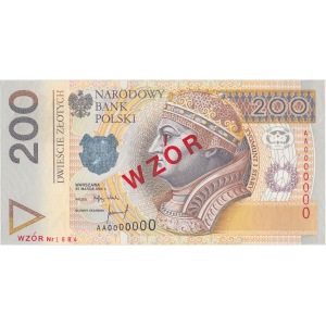 200 zł 1994 AA 0000000 - WZÓR Nr 1884