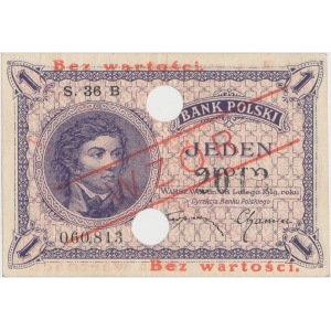 WZÓR 1 złoty 1919 - S. 36 B