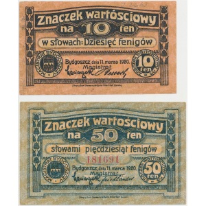 Bydgoszcz, 10 i 50 fen. 1920 zestaw (2szt)