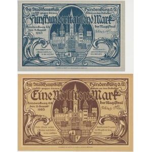 Zabrze (Hindenburg), 500.000 i 1 mln mk 1923 zestaw (2szt)