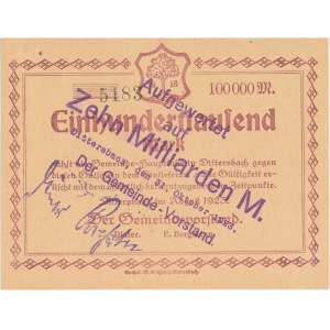 Wałbrzych-Podgórze (Dittersbach), 10 mld mk PRZEDRUK na 100.000 mk 1923