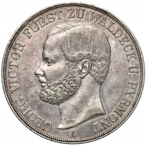 Niemcy, Waldeck und Pyrmont, 2 talary = 3 i 1/2 guldena 1856-A - rzadkie