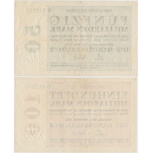 Olsztyn (Allenstein), 50 i 100 mld mk 1923 zestaw (2szt)
