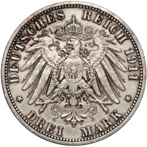 Niemcy, Schaumburg-Lippe, 3 marki 1911-A - pośmiertne
