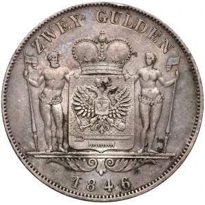 Niemcy, Schwarzburg-Rudolstadt, 2 guldeny 1846 (nakład 500 sztuk)