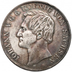 Niemcy, Sachsen, 2 talary = 3 i 1/2 gulden 1855-F