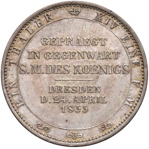 Niemcy, Sachsen, Talar pamiątkowy 1855 - wizyta w mennicy