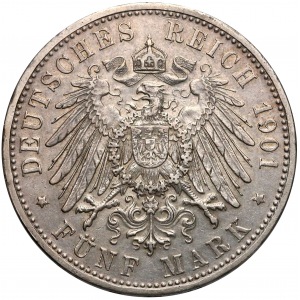 Niemcy, Sachsen-Meiningen, 5 marek 1901-D - 75. urodziny