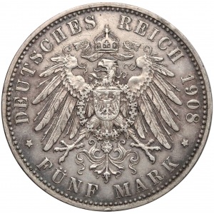 Niemcy, Sachsen-Meningen, 5 marek 1908-D