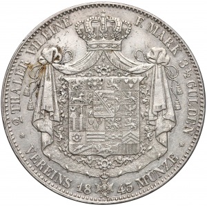 Niemcy, Sachsen Coburg und Gotha, 2 talary = 3 i 1/2 guldena 1843-G - rzadkie