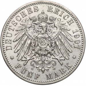Niemcy, Sachsen Coburg und Gotha, 5 marek 1907-A - rzadkie