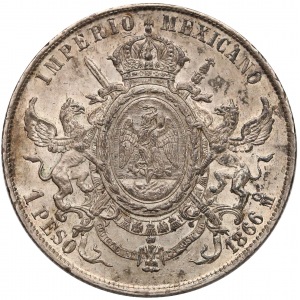 Meksyk, Maksymilian I, 1 peso 1866