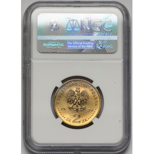 2 złote 1998 100-lecie Odkrycia Polonu i Radu - NGC MS67