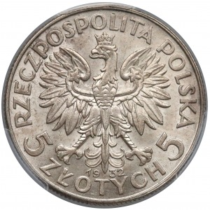 Głowa Kobiety 5 złotych 1932 Londyn - PCGS MS63