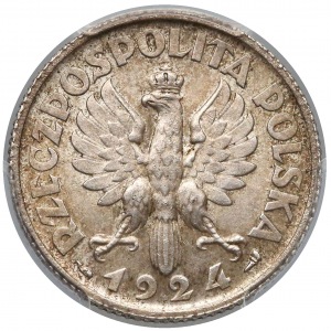 Kobieta i kłosy 1 złoty 1924 - PCGS MS62