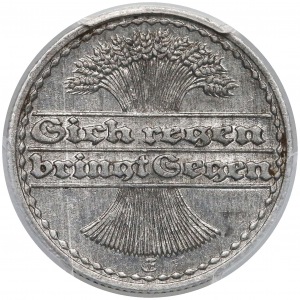 Niemcy, Weimar, 50 pfennigów 1919-E - PCGS MS65