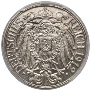 Niemcy, 25 pfennigów 1912-D - PCGS MS65