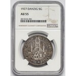 Wolne Miasto Gdańsk, 5 guldenów 1927 - NGC AU55