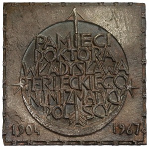 1967r. PLAKIETA Pamięci Władysława Terleckiego, Częstochowa