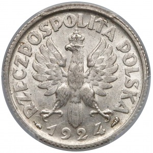 Kobieta i kłosy 1 złoty 1924 - PCGS AU58