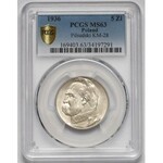 Piłsudski 5 złotych 1936 - PCGS MS63