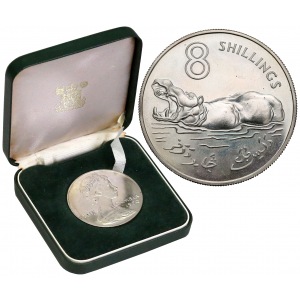 Gambia, Queeen Elizabeth II, 8 shillings 1970 Silver Issue 