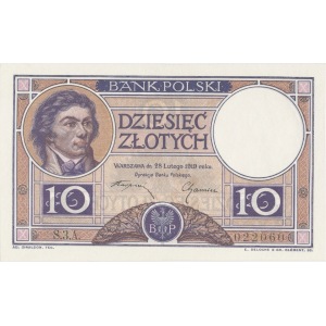 10 złotych 1919 - S.3.A. - klauzula w 9 wierszach