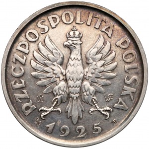 Konstytucja 5 złotych 1925 - 3/V i monogramy SW i WG