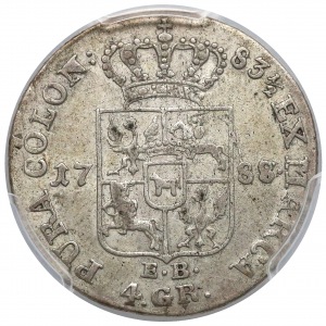 Poniatowski, Złotówka 1788 EB - przebitka 8/7