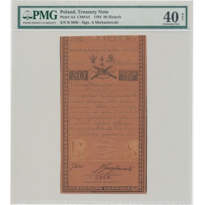 50 złotych 1794 - B - herbowy znak wodny - PMG 40 NET