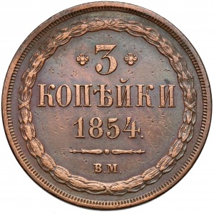 3 kopiejki Warszawa 1854 BM