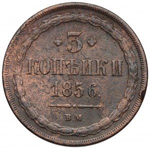 3 kopiejki Warszawa 1856 BM