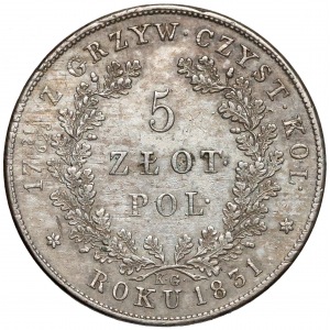 Powstanie Listopadowe, 5 złotych 1831 KG