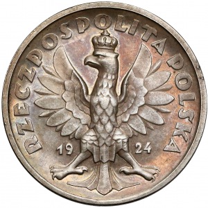 PRÓBA Kobieta i kłosy 2 złote 1924 z orłem jak 50 zł klęczący rycerz - NIENOTOWANA