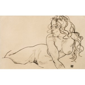 Egon SCHIELE (1890 - 1918), Sich aufstutzender weiblicher..., 2000