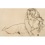 Egon SCHIELE (1890 - 1918), Sich aufstutzender weiblicher..., 2000