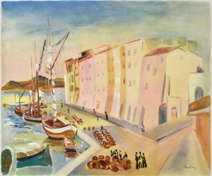 Moise KISLING (1891 - 1953), Port w Saint-Tropez, 1990