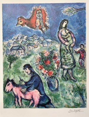 Marc CHAGALL (1887 - 1985), La route du Village, 1989