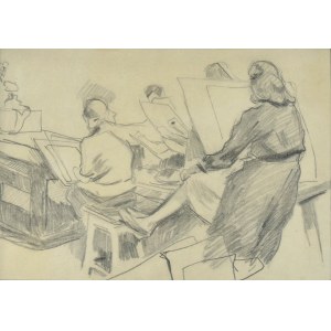 Stanisław KAMOCKI (1875-1944), W pracowni - lekcja rysunku, III.1941 (?)