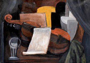 Alicja HALICKA (1889-1974), Martwa natura ze skrzypcami kubistyczna