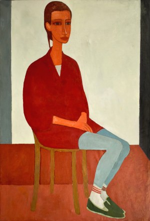 Roman ZAKRZEWSKI (1955-2014), Portret dziewczyny siedzącej na krześle, 1988