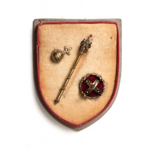 CZECHOSLOVAKIA – Vintage c1960 SOLUNA, Miniature Crown Jewels In Box 900 Hallmarked